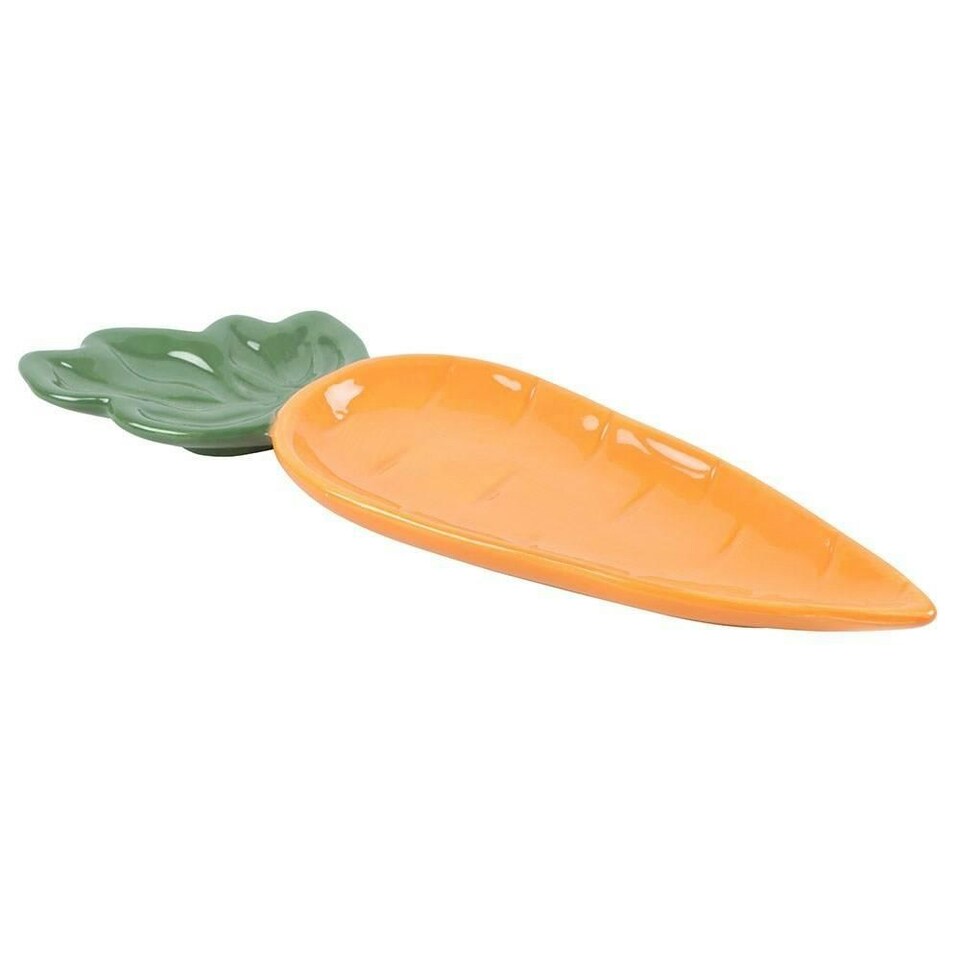 image 1 of Something Different Carrot Patch Carrot Platter - Orange/Green - One Size