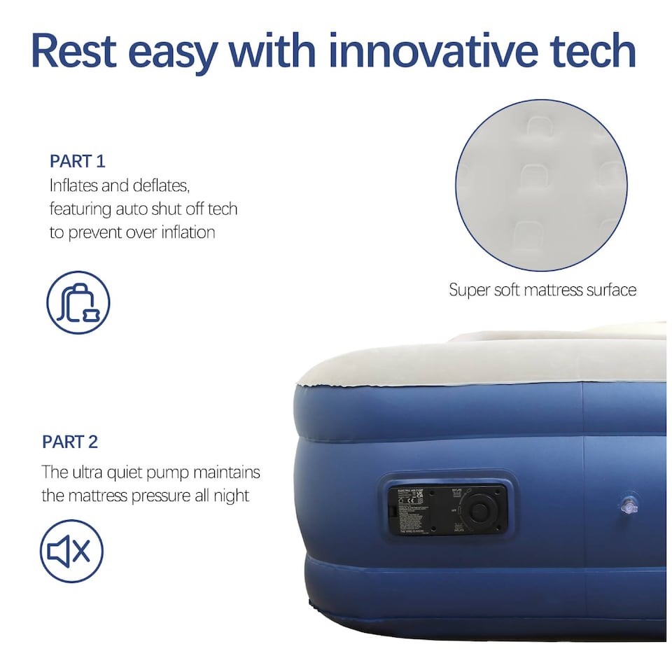 image 1 of Alivio Inflatable Airbed Mattress with Built-in Electric Pump - Air Mattress (Double)