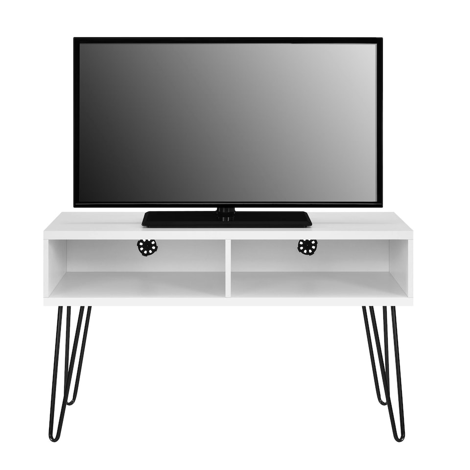 image 1 of Owen Retro TV-Stand with Storage in White | White | White | One Size | 218