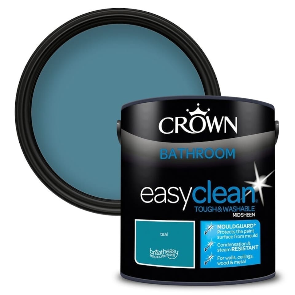 image 1 of Crown Easyclean Bathroom Mid Sheen 2.5L Teal