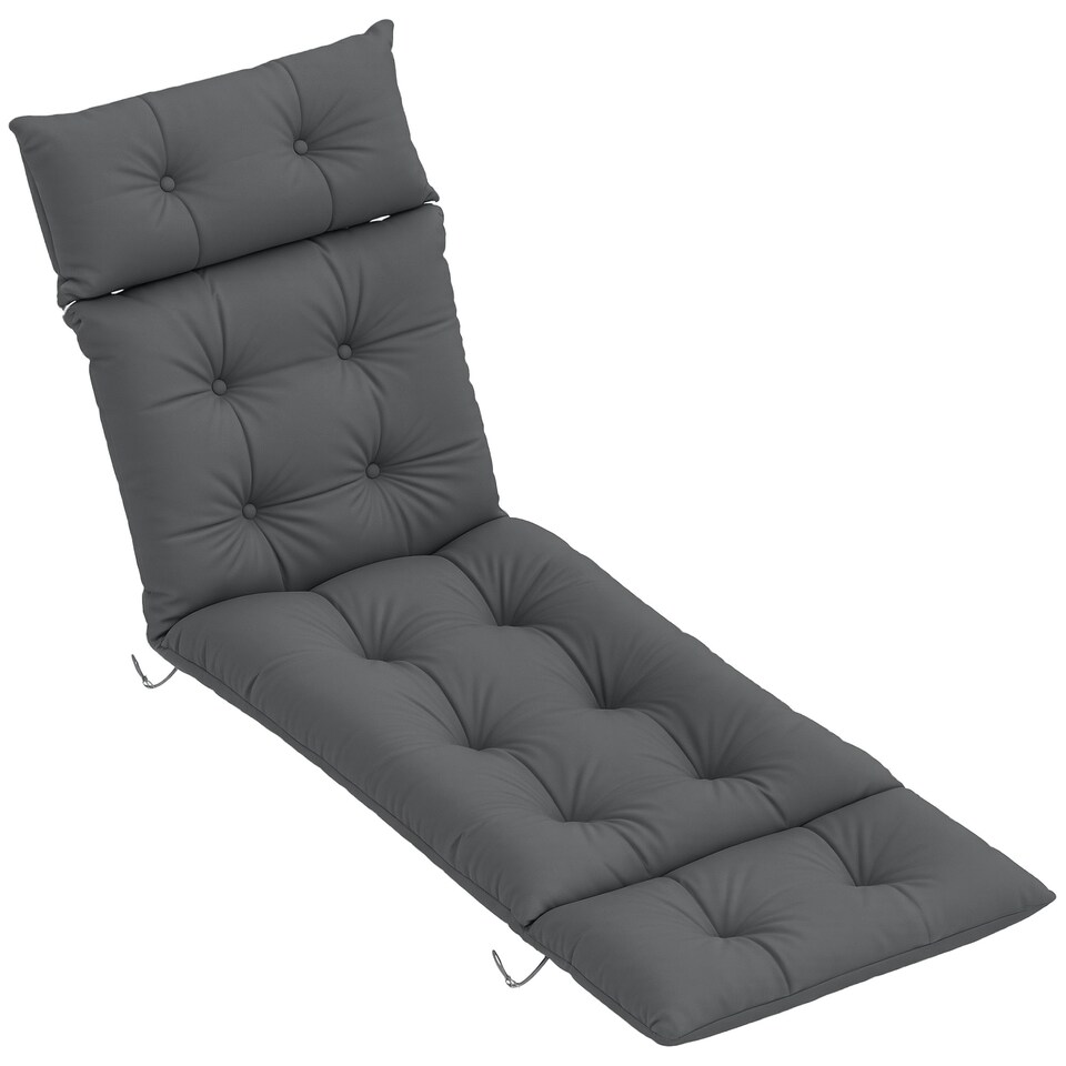 image 1 of Outsunny Sun Lounger Cushion Only, Garden Lounge Chair Cushion
