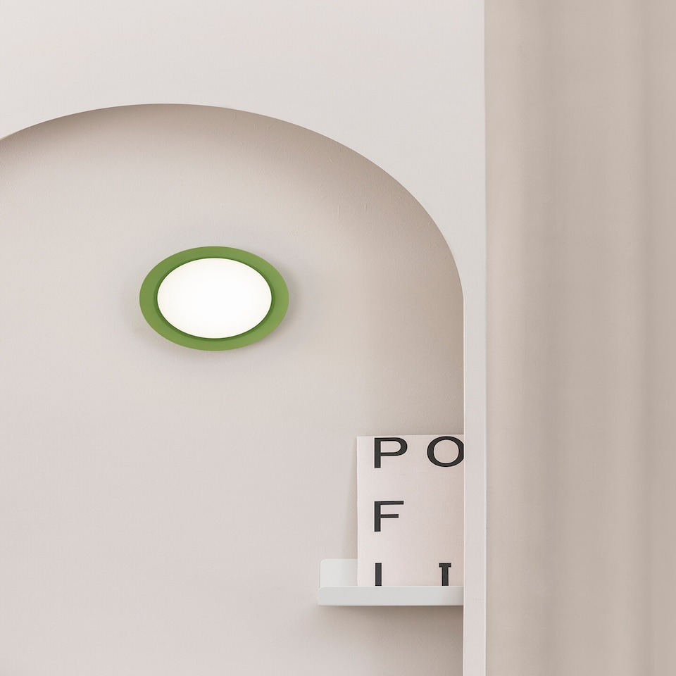 image 1 of May Led Green Flush Wall, Ceiling Lamp IP44