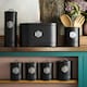image 2 of Cooks Professional 7-Piece Kitchen Storage Set | Tea Coffee Sugar Bread Biscuit Pasta & Utensil Cannisters | Black & Silver