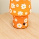 image 3 of ValueLights Hanya Flower Glass Rechargeable LED Portable Table Lamp | Orange