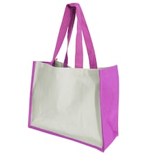 Westford Mill Printers Jute Cot Shopper Bag (21 Litres) - Fuchsia - One Size | Pink