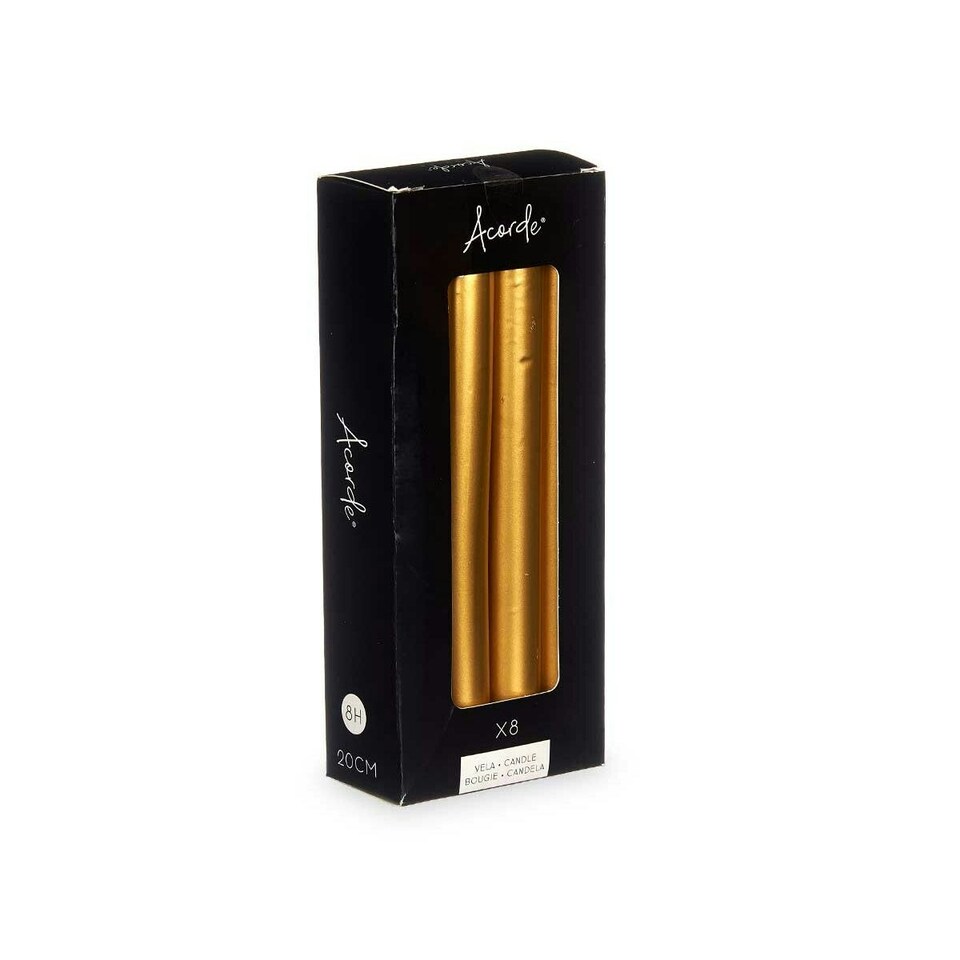 image 1 of Candle Set Acorde 126-D-AR Golden 2 x 2 x 20 cm (12 Units) N/A