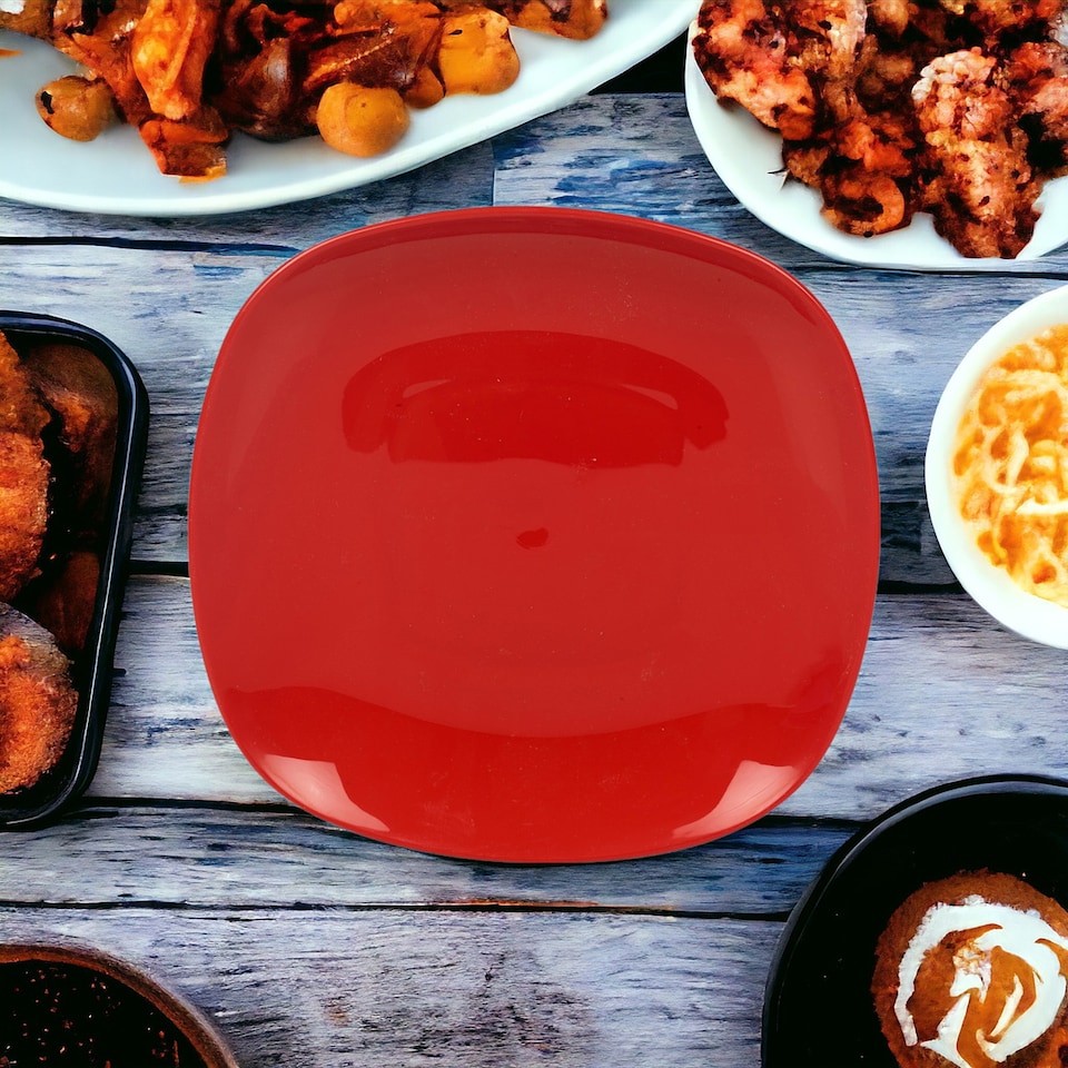 image 1 of 6x Plastic Side Plates | Red | 1