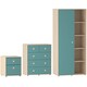 image 10 of Junior Vida Neptune 3 Piece Bedroom Set, Blue & Oak (Bedside Table, Drawer Chest, Wardrobe) | Blue | Blue & Oak | 3