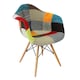 image 8 of MOF Patchwork Chair Dining Chair or Office Chair or Occasional Chair Fabric Combination Chair with Arm Multi