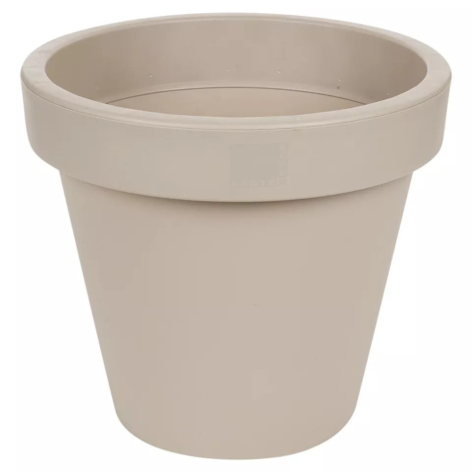 image 1 of 40cm Round Plastic Flower Pot | Brown | 1