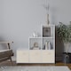 image 2 of 6-Cube Step Shelving Unit With Non Woven Inserts | White | White & Cream | 1