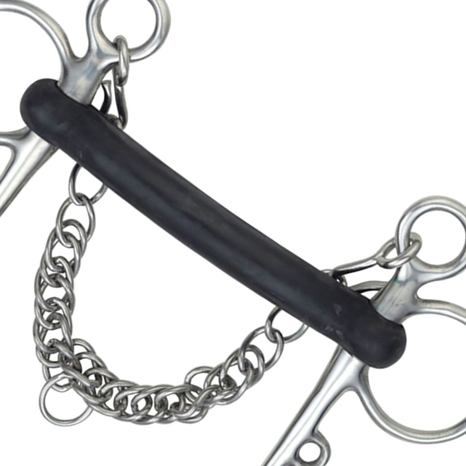 image 1 of Shires Hard Rubber Horse Pelham Bit - Black/Silver - 4.5in