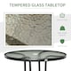 image 4 of Outsunny Outdoor Round Dining Table Tempered Glass Top with Parasol Hole
