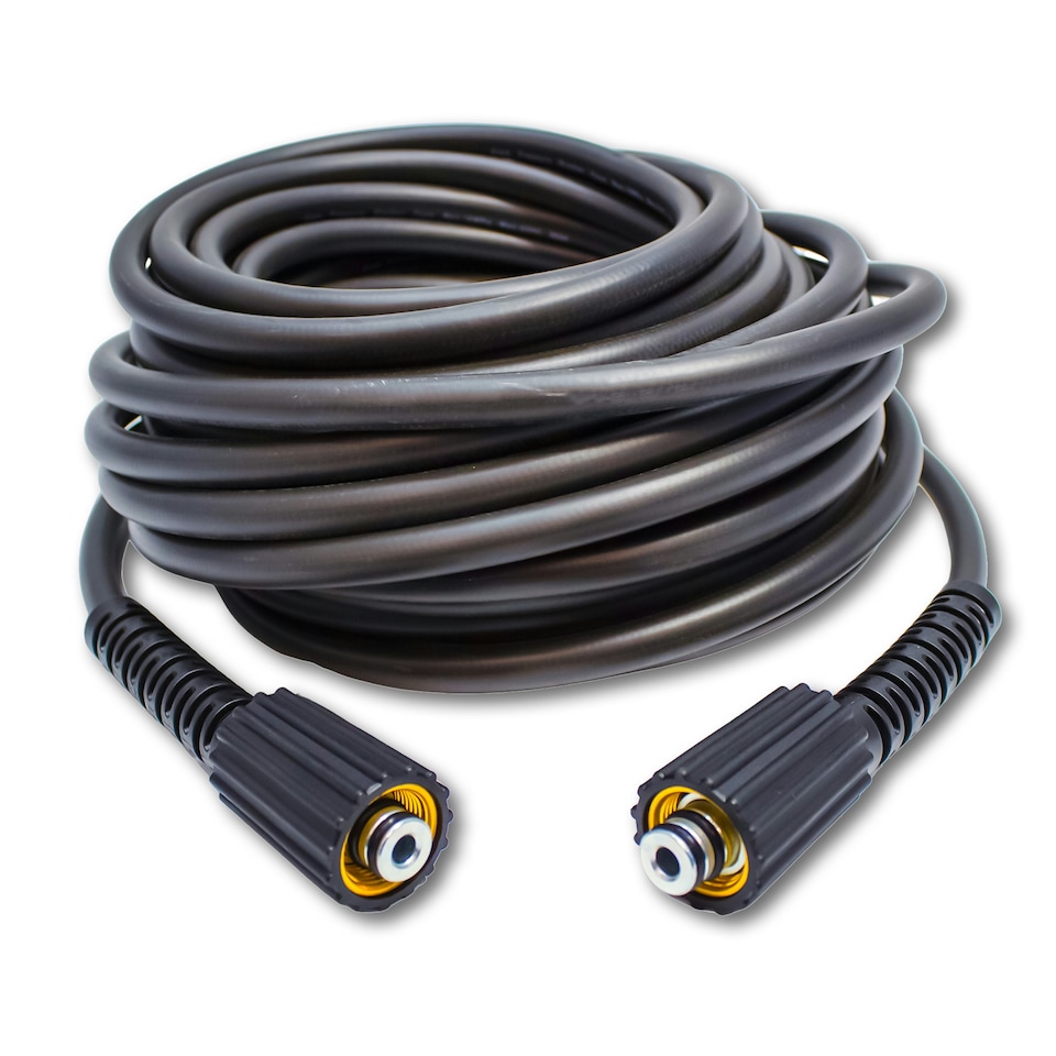 image 1 of M22 Female - M22 Female 14mm & 15mm "Stepped Spigot" Coupling Pressure Washer Hose (22mm) Black | 10m