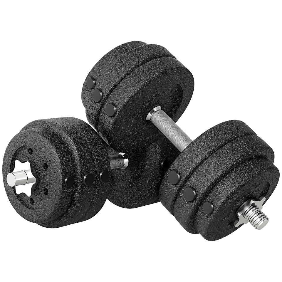 image 1 of HOMCOM 30KG Adjustable Dumbbells Weight Set Hand Weight for Body Fitness