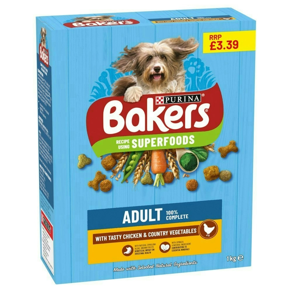 image 1 of Bakers Adult with Tasty Chicken & Country Vegetables 1kg (Pack of 5)