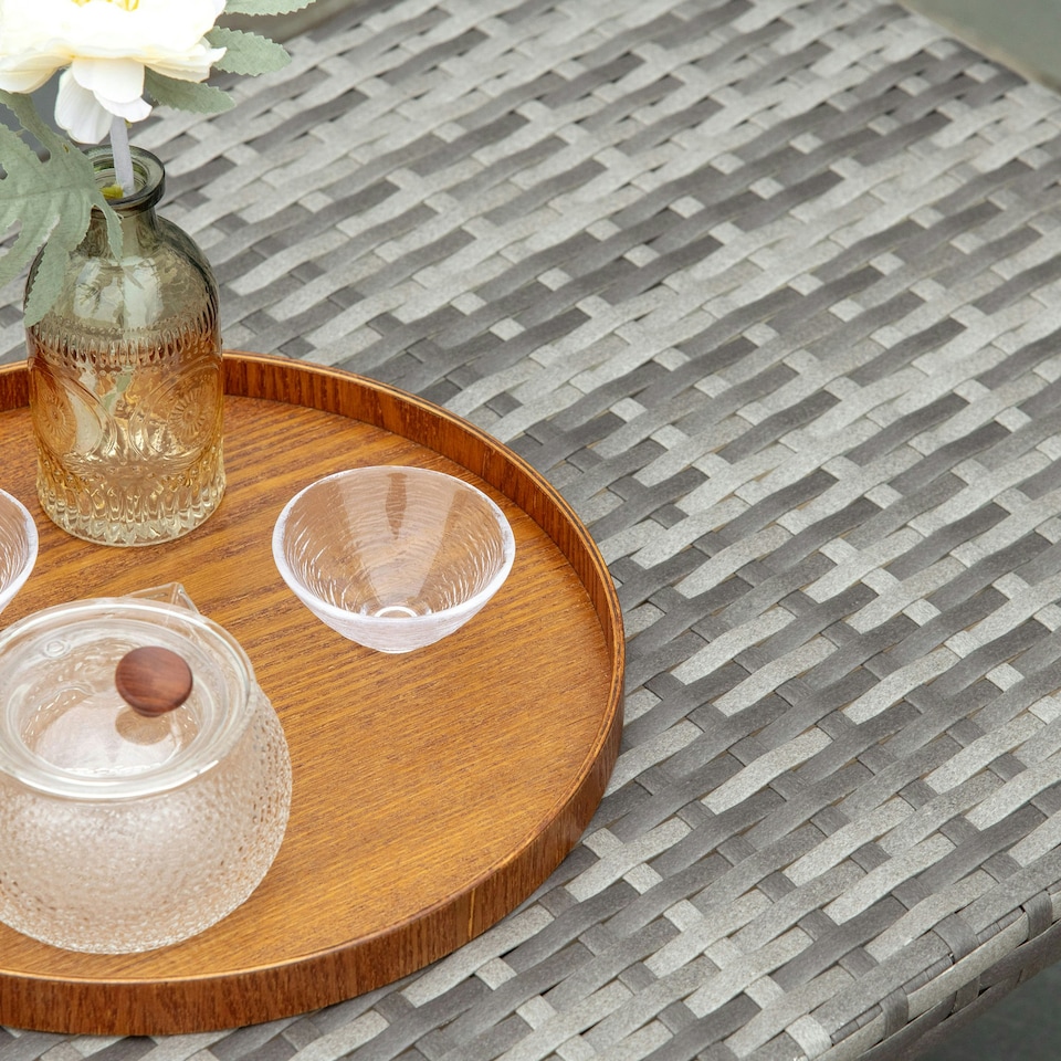 image 1 of Outsunny 90 cm Patio Rattan Coffee Table Outdoor Wicker Side Table Furniture