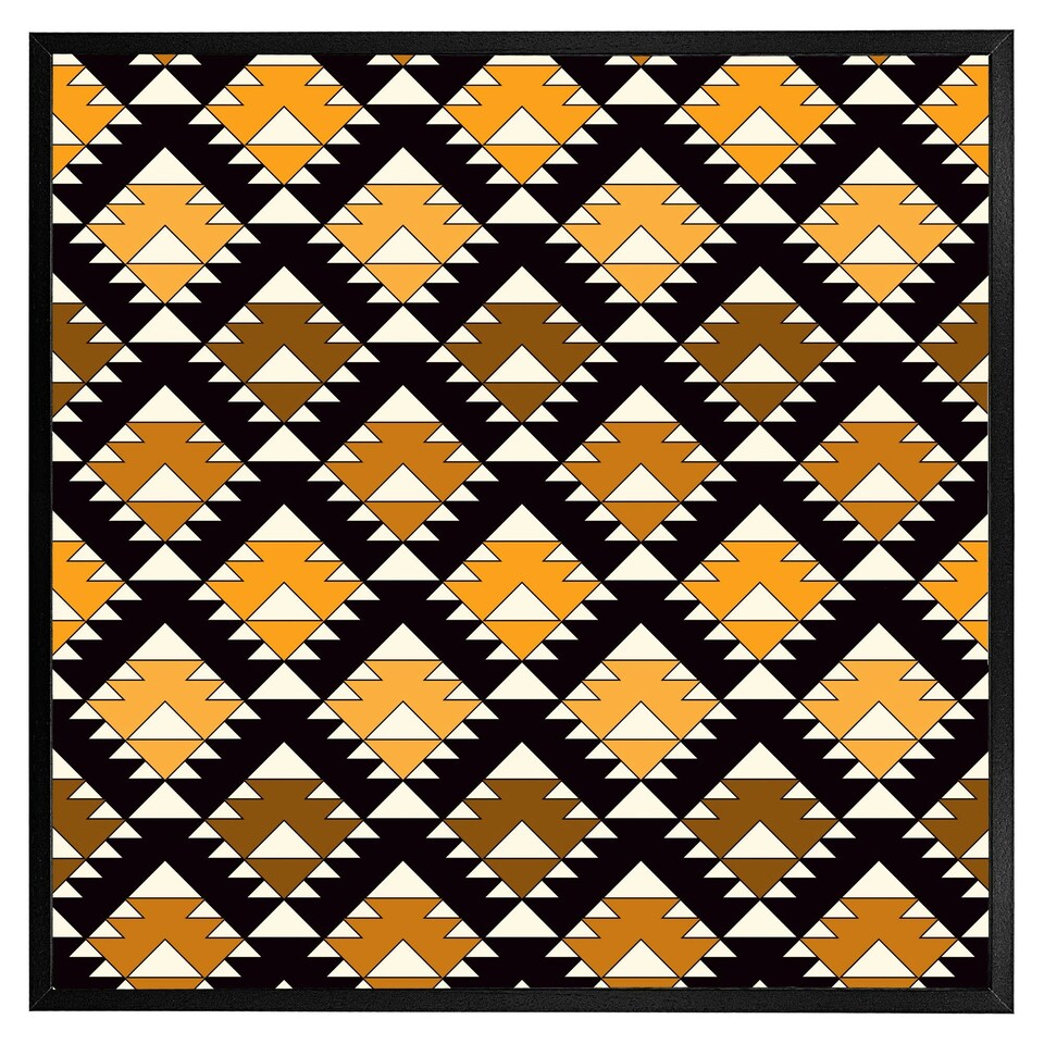 image 1 of Repeated triangles geometric background (Picture Frame) Black | XS