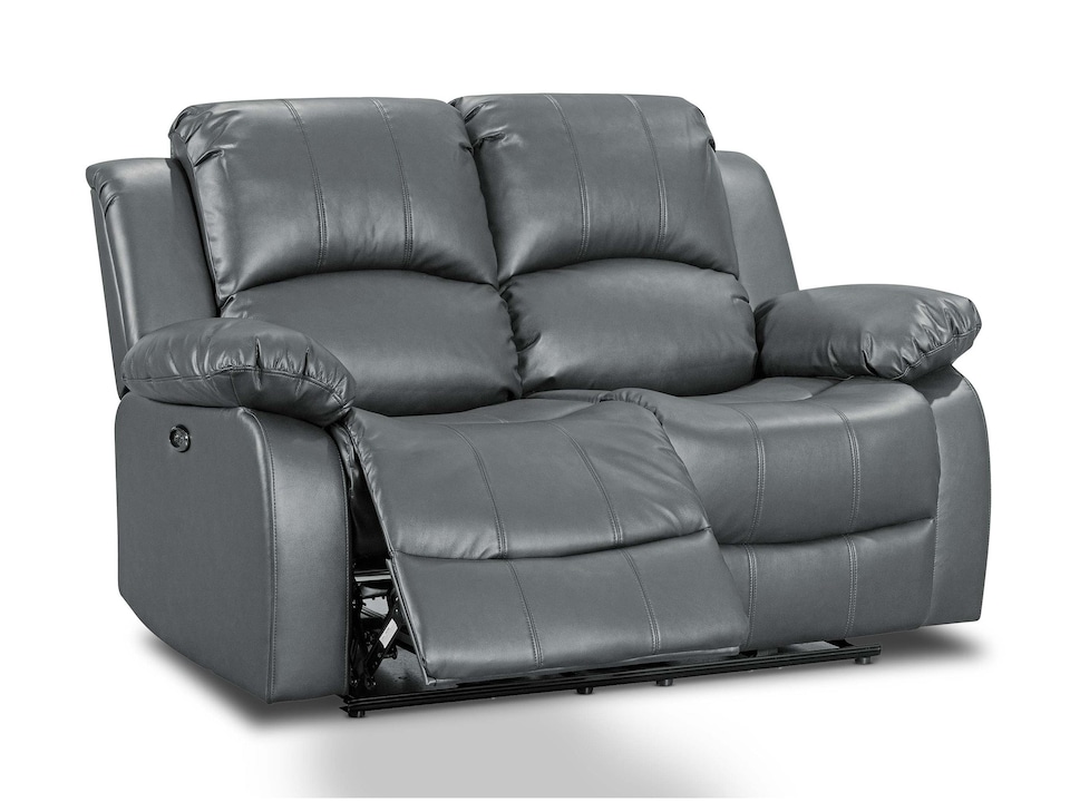 image 1 of Faux Leather Grey 2 Seater Electric Recliner Sofa VALENCIA
