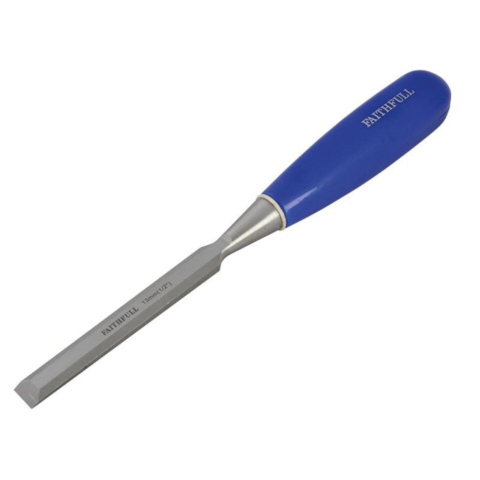 Faithfull Bevel Edge Chisel Blue Grip - Multi Colour - 12mm