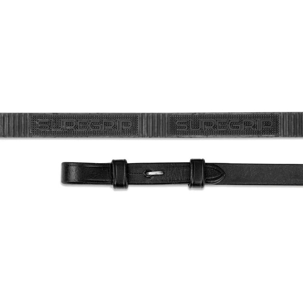 Velociti Rapida Pro Supergrip Leather Horse Reins - Black - 48in x 0.6in