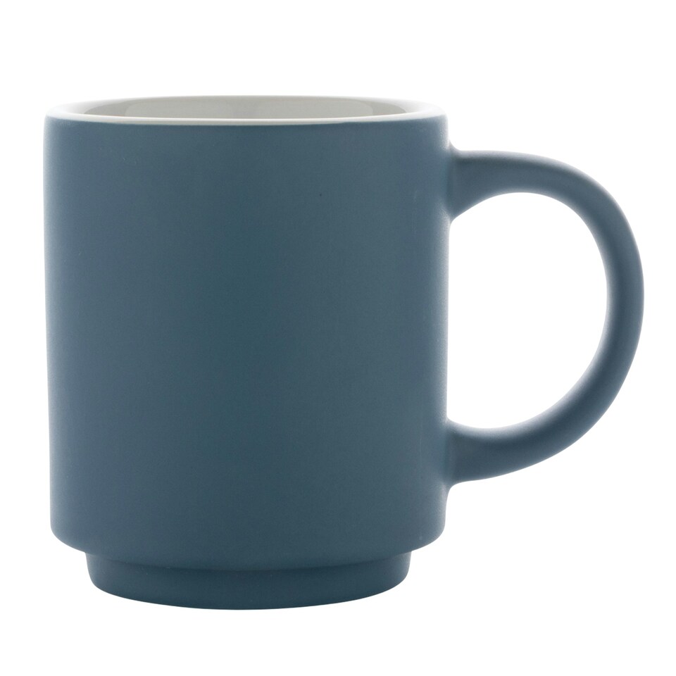 image 1 of XD Collection Stackable Ceramic 180ml Mug - Blue/White - One Size