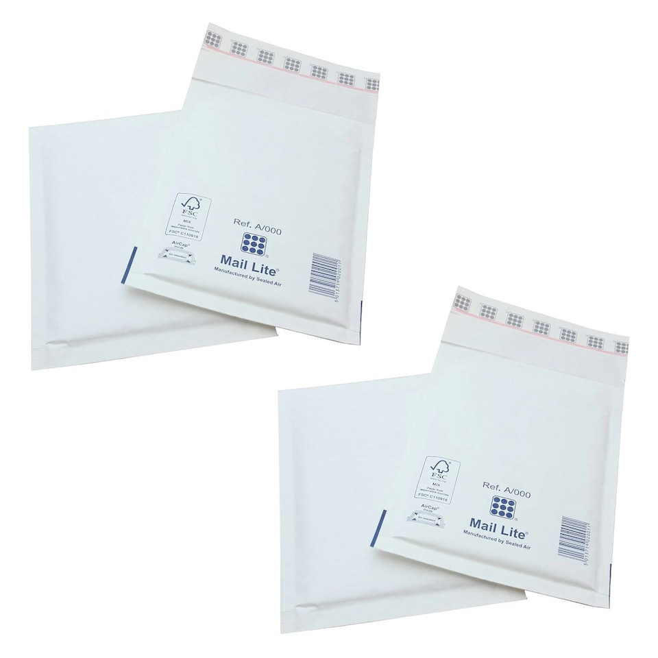image 1 of 500 x LL (230x330mm) White Mail Lite Thick Bubble Lined Protective Postal Mailing Shipping Envelopes White | One Size