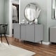image 6 of URBNLIVING Grey Carcass 3 Door Sliding Storage Cabinet | Multi | Grey Doors & Black Legs | 1