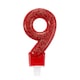 image 2 of Amscan Glitter Birthday Number Candle - Red - 9