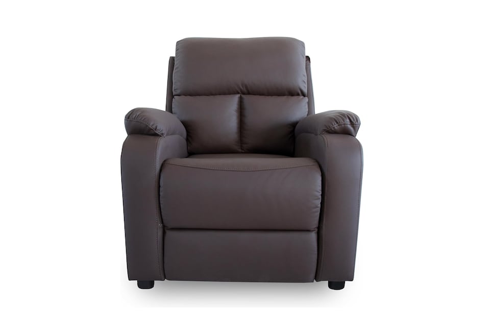 image 1 of Venus PU Leather Manual Recliner Chair with Plush Cushioning & Ergonomic Support - Brown
