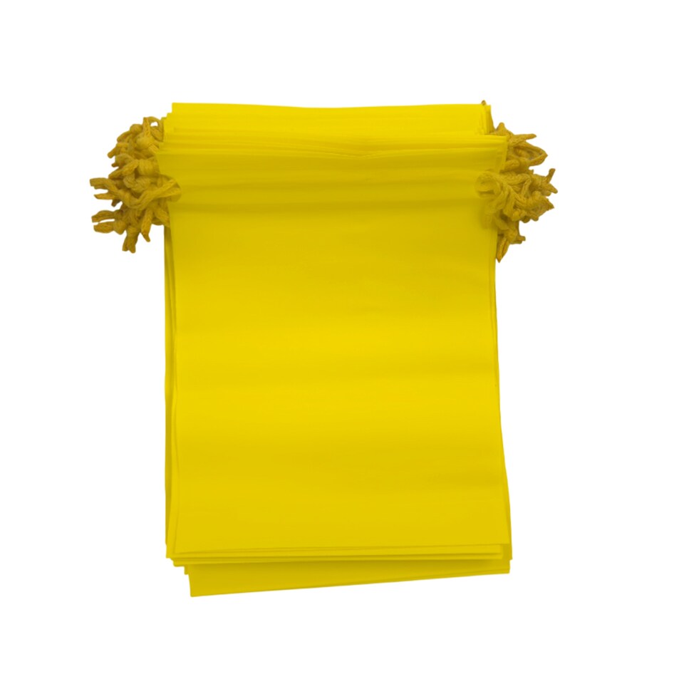 image 1 of Pack of 25 Yellow Coloured 21x29cm PEVA Frosted Drawstring Bags | Yellow