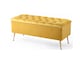 image 3 of 90cm Amara Chesterfield Ottoman Storage Bench - Plush Velvet Shoes Bench - Mustard Gold Upholstery Footstool Storage with Legs