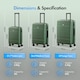 image 9 of Vonhaus Hard Shell Suitcase Set 3 Piece with TSA Lock | Green | Green