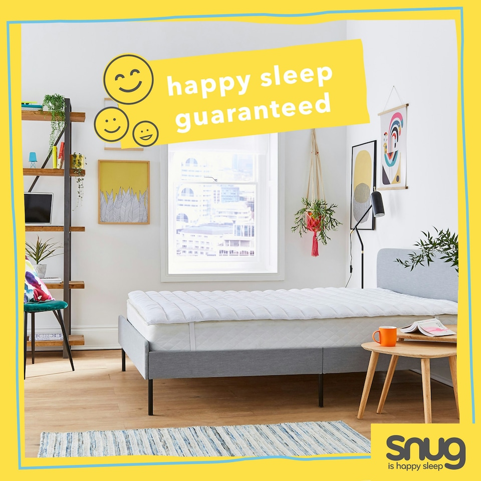 image 1 of Snug Just Right Mattress Topper White | King