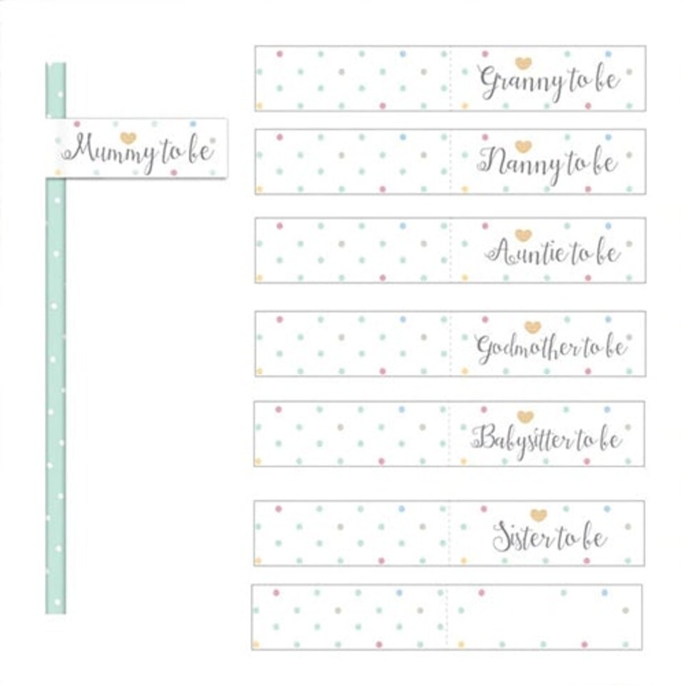 Pastel Baby Shower Paper Straws with Flags - Pack of 20