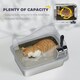 image 5 of PawHut Stainless Steel Cat Litter Box with High Sides Grey | M