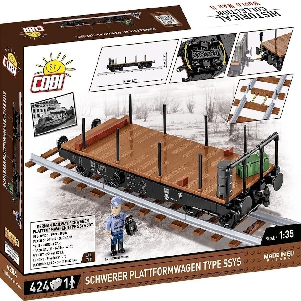 image 1 of COBI - WWII Schwerer Plattformwagen Type SSYS