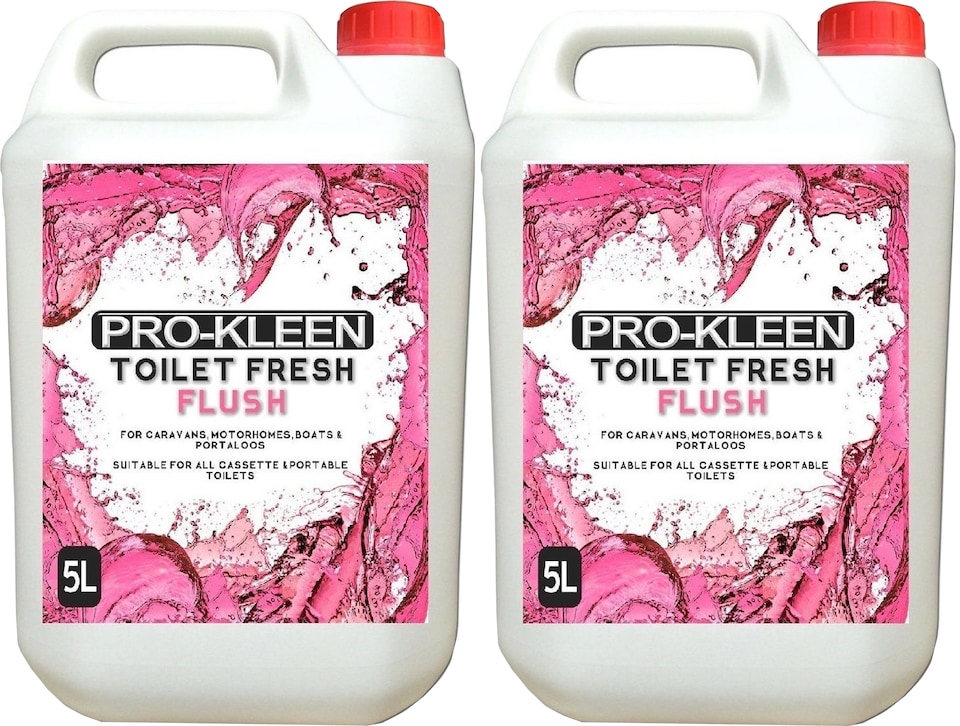 Pro-Kleen Toilet Fresh Flush Cleaning Liquid 10L - Concentrate, Easy to Use, Pink Fluid Formula for Caravans, Motorhomes & Boats