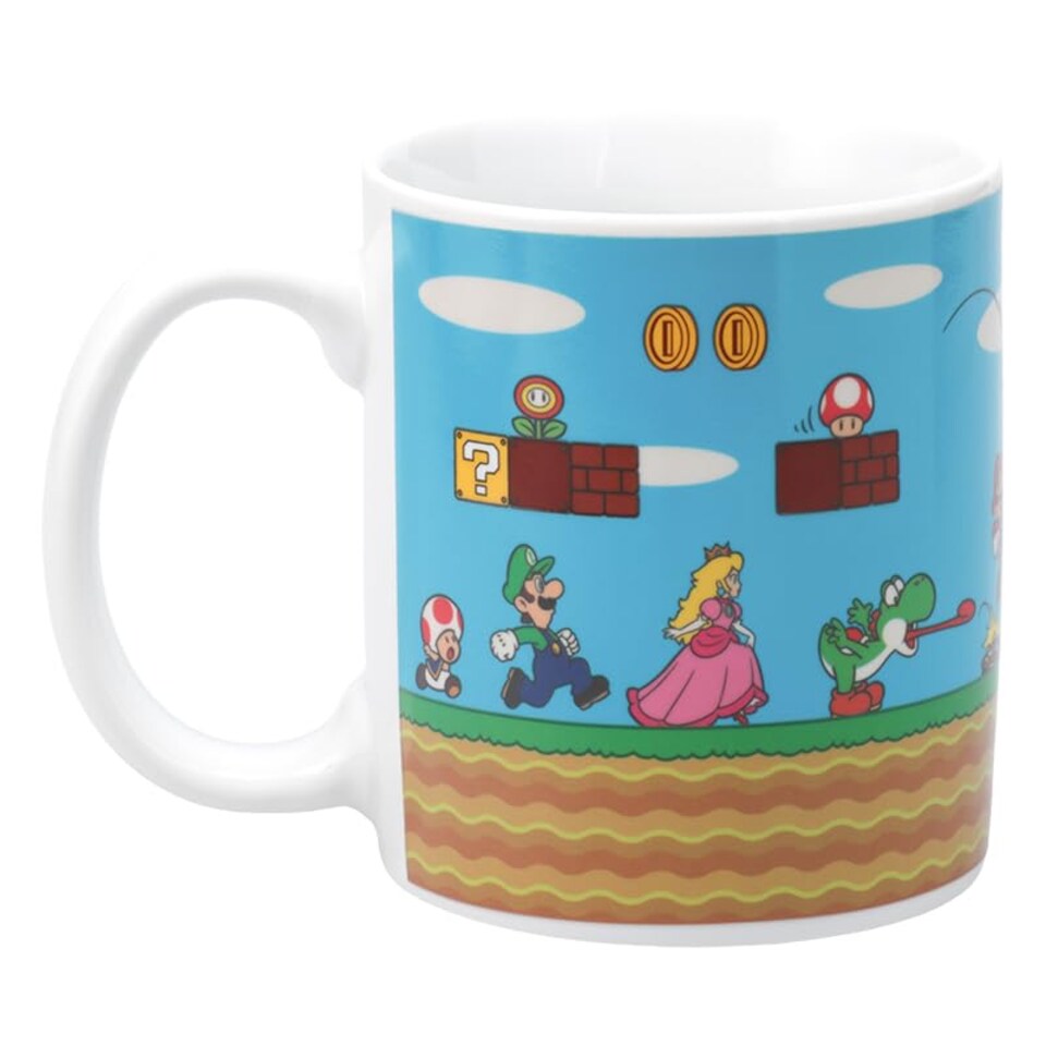 image 1 of Super Mario Bros Heat Changing Mug 300ml Ceramic Coffee Cup Official Nintendo Gamer Collectible Gift Paladone