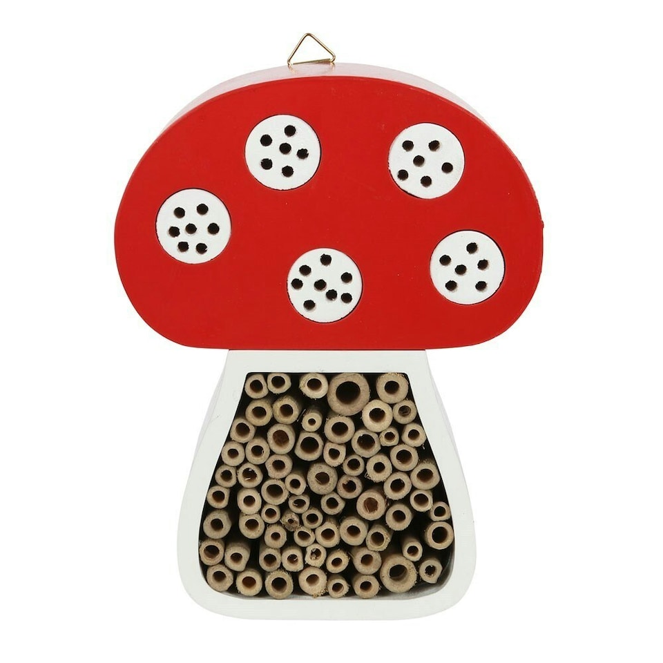 image 1 of Something Different Mushroom Insect House - Red/White - One Size