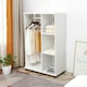 image 2 of HOMCOM Rolling Open Wardrobe Hanging Rail Storage Shelves for Clothes