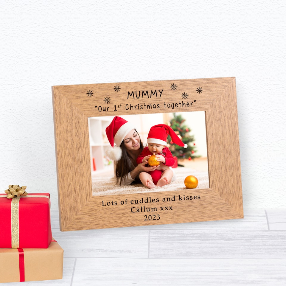 image 1 of Personalised Mummy Our 1st Christmas Together Wood Picture Frame 6x4