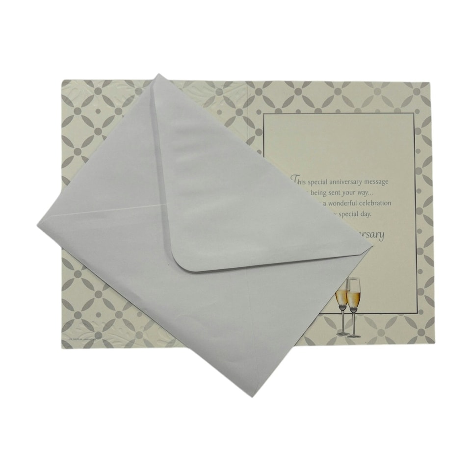 image 1 of To Sister & Brother-In-Law Heart Frame Champagne Glass Design Anniversary Card