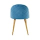 image 5 of Set of 2 Lucia Ergonomic Velvet Dining Chairs with Wooden Legs, Modern Upholstered Accent Chair | Blue