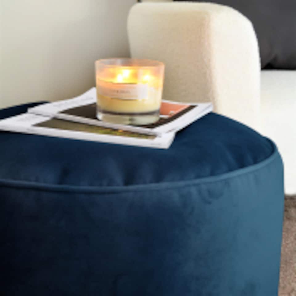image 1 of rucomfy Velvet Pouffe - Indoor Bean Bag Footstool