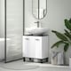 image 2 of HOMCOM Bathroom Under Sink Cabinet with Adjustable Shelf High Gloss White 