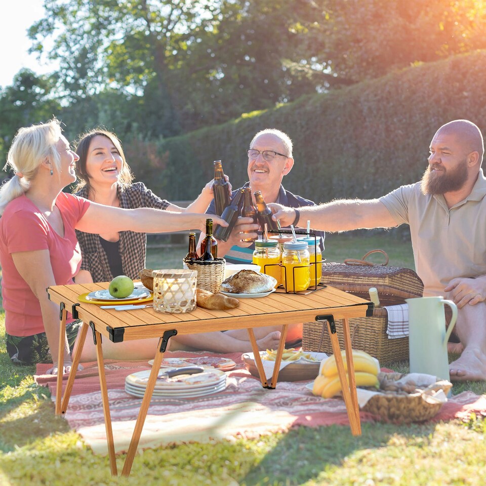 image 1 of COSTWAY Folding Camping Table Picnic Table w/ Storage Bag N/A