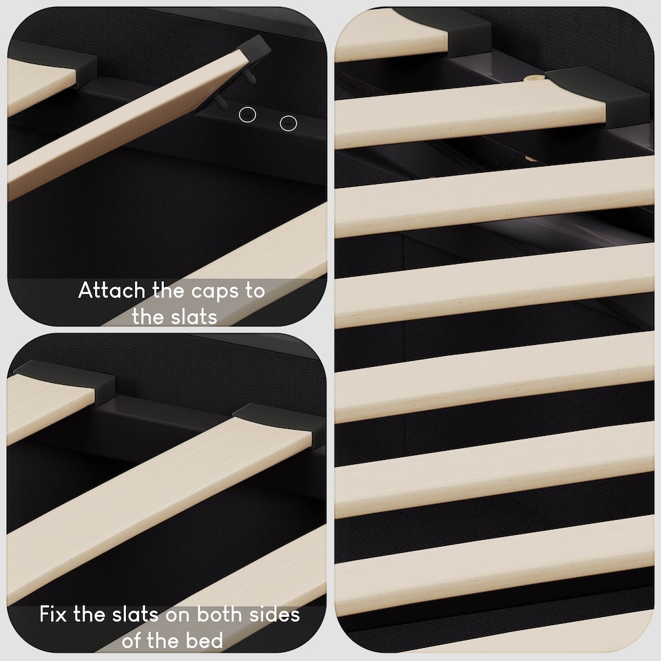 image 1 of Vida Designs Vanita 5ft King Size Ottoman Bed Storage Fabric Upholstered, Light Grey, 150 x 200cm