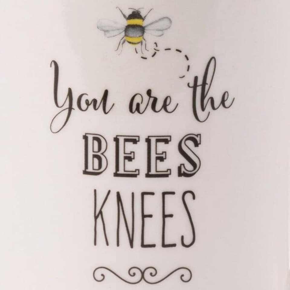 image 1 of English Tableware Company Bee Happy Fine China Latte Mug-Bees Knees-Green