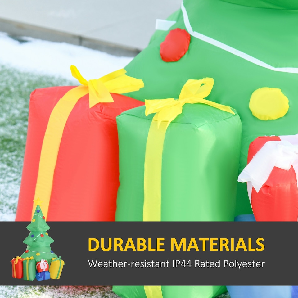 image 1 of HOMCOM 5FT Inflatable Christmas Tree Xmas Airblown Holiday Decoration Outdoor